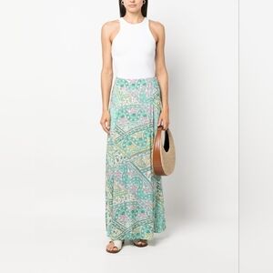 Ba&sh Green Fanessa‎ Graphic-print Maxi Skirt S Paisley Boho Style